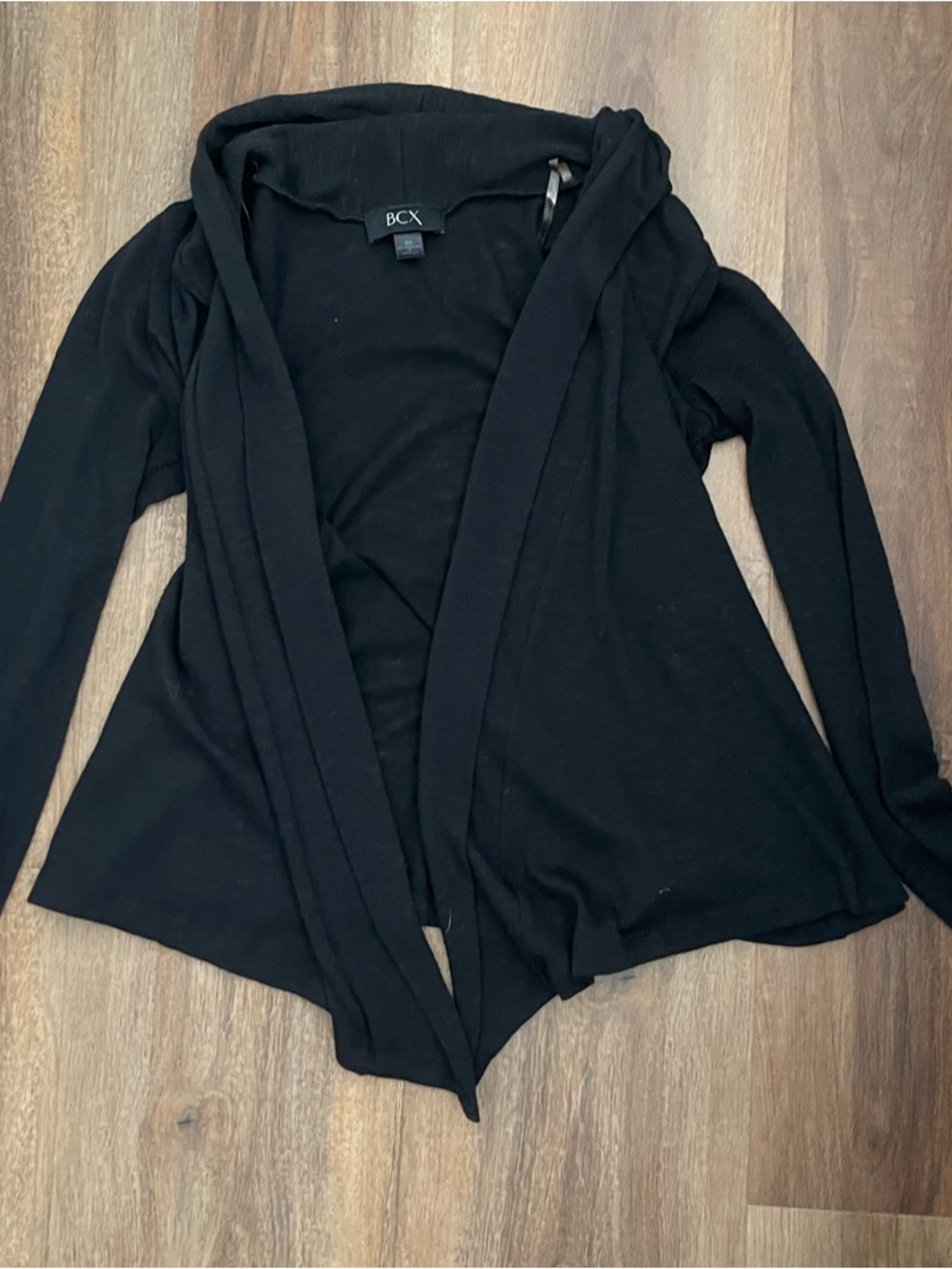 BCX Women's Black Open-Front Sweater